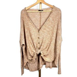 Urban Outfitters "Out From Under" Loose Knit Long Sleeve Button Front Top Sz M